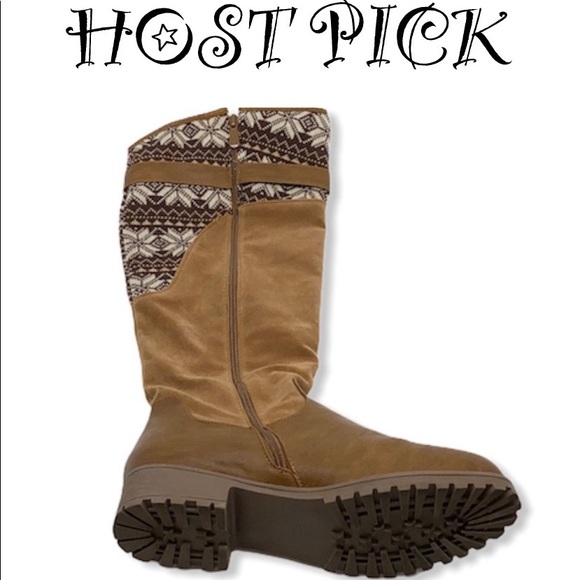 Shoes - Gold/Tan/Brown Suede/Cloth Calf Boots